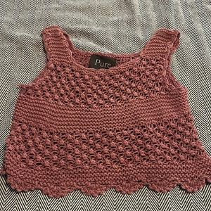 Pure rust colored knit crop top